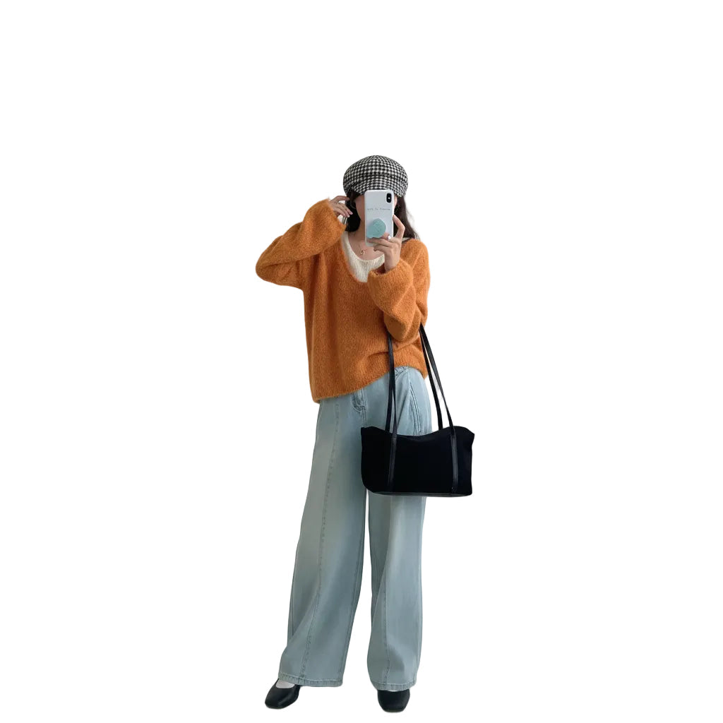 Damen Sweater im Zweilagigen Look mit Lockerer Passform