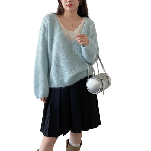 Damen Sweater im Zweilagigen Look mit Lockerer Passform