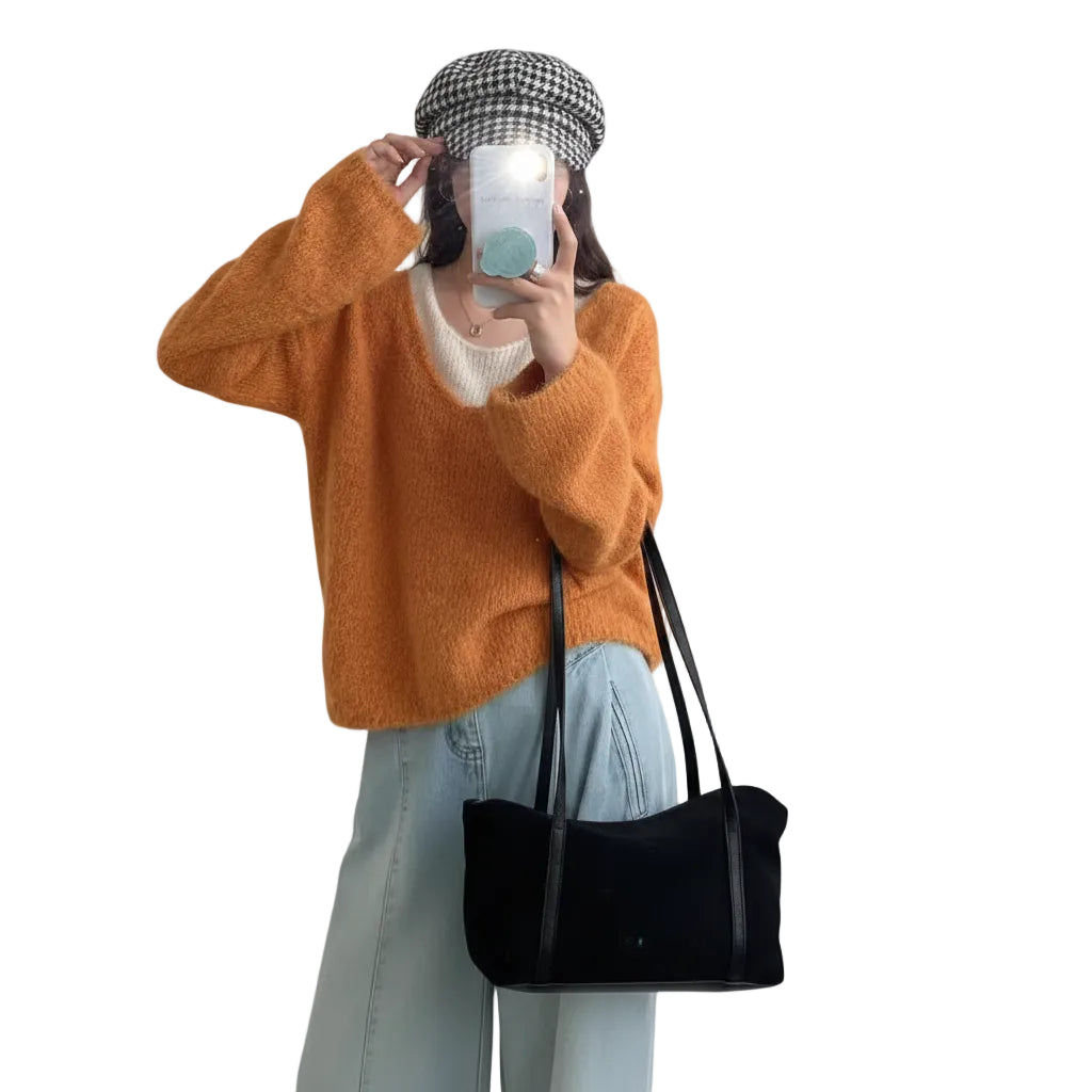 Damen Sweater im Zweilagigen Look mit Lockerer Passform