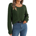 Damen Sweater mit Geometrischem Muster und Rundhalsausschnitt