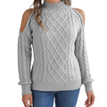 Damen Sweater mit Twistmuster und Schulterfreiem Design