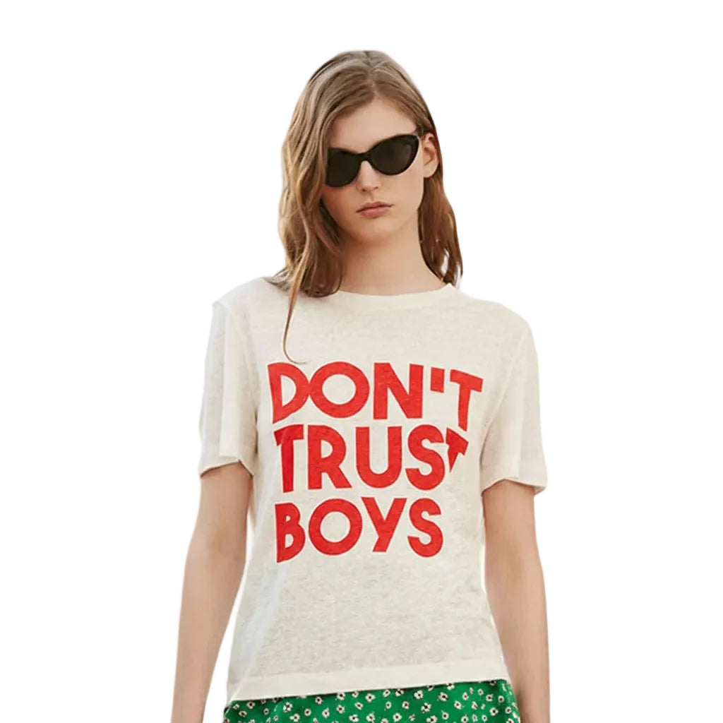 Damen T-Shirt aus Baumwolle mit Buchstabenprint