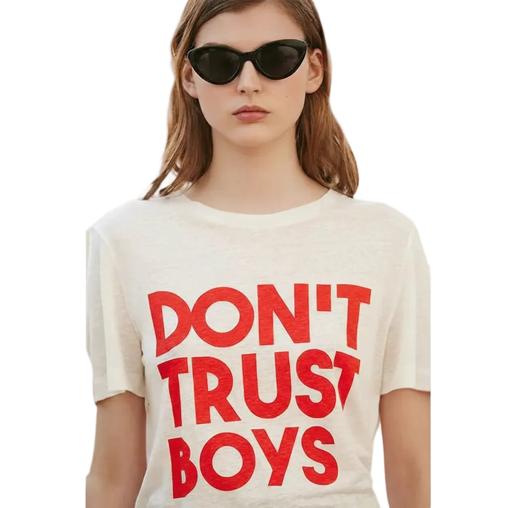 Damen T-Shirt aus Baumwolle mit Buchstabenprint