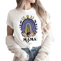 Damen T-Shirt mit Mondgrafik aus Baumwolle und Rundhalsausschnitt