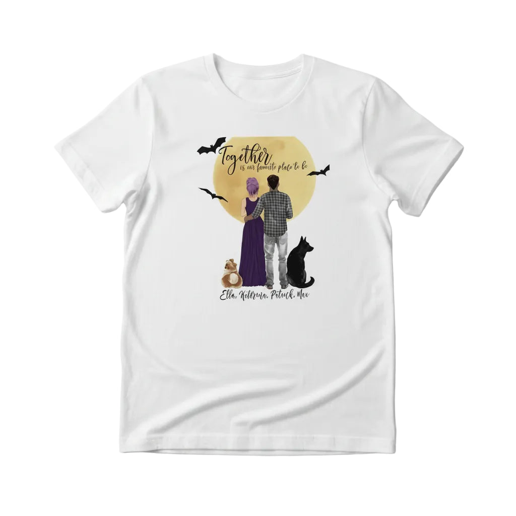 Damen T-Shirt mit Mondgrafik aus Baumwolle und Rundhalsausschnitt