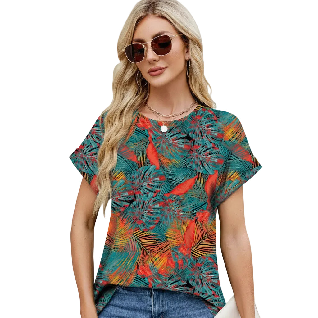 Damen T-Shirt mit Printmuster und Lockerer Passform