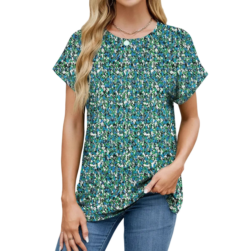 Damen T-Shirt mit Printmuster und Lockerer Passform