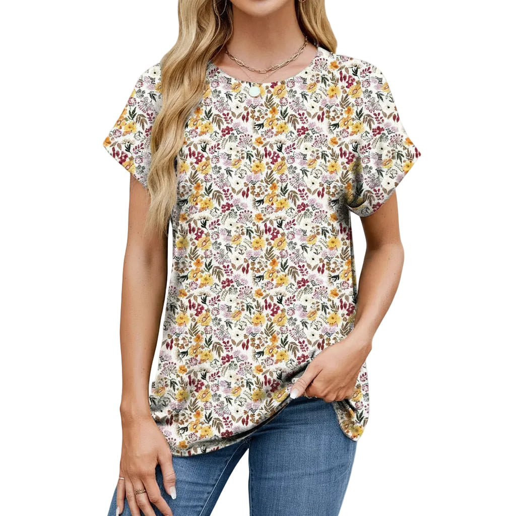 Damen T-Shirt mit Printmuster und Lockerer Passform