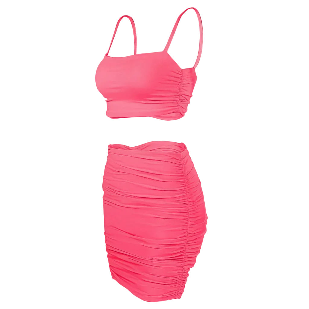 Damen Tanktop und Faltenrock Set mit Schmaler Passform