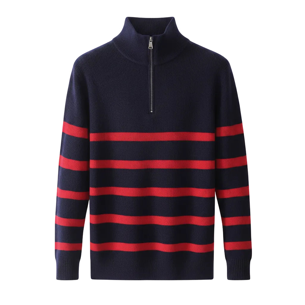 Herren Gestreifter Sweater mit Rundhalsausschnitt und Lockerer Passform
