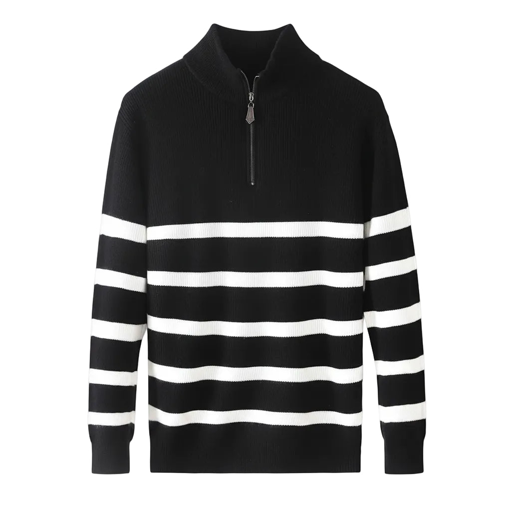 Herren Gestreifter Sweater mit Rundhalsausschnitt und Lockerer Passform