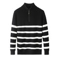 Herren Gestreifter Sweater mit Rundhalsausschnitt und Lockerer Passform