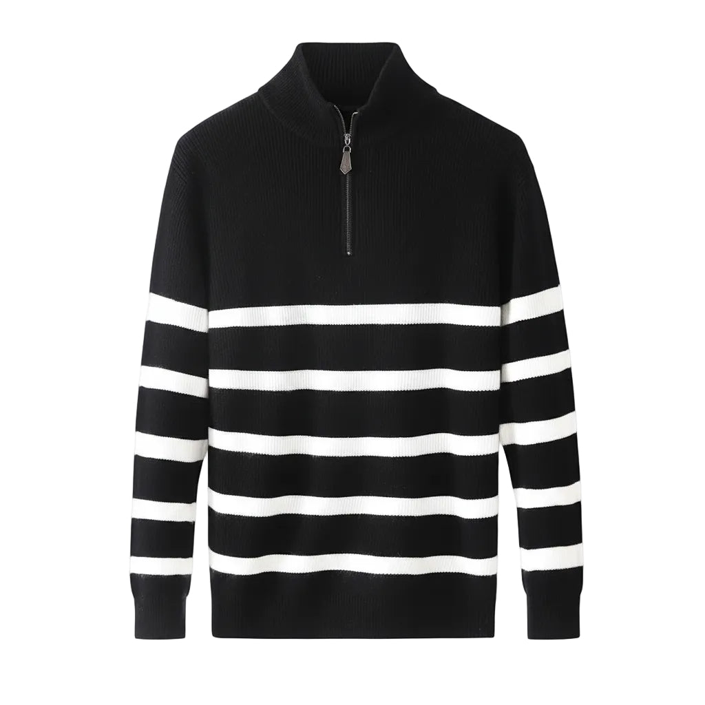 Herren Gestreifter Sweater mit Rundhalsausschnitt und Lockerer Passform