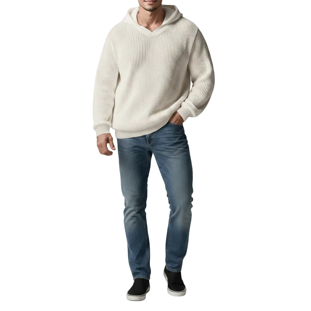 Herren Hoodie mit Rundhalsausschnitt und Lockerer Passform