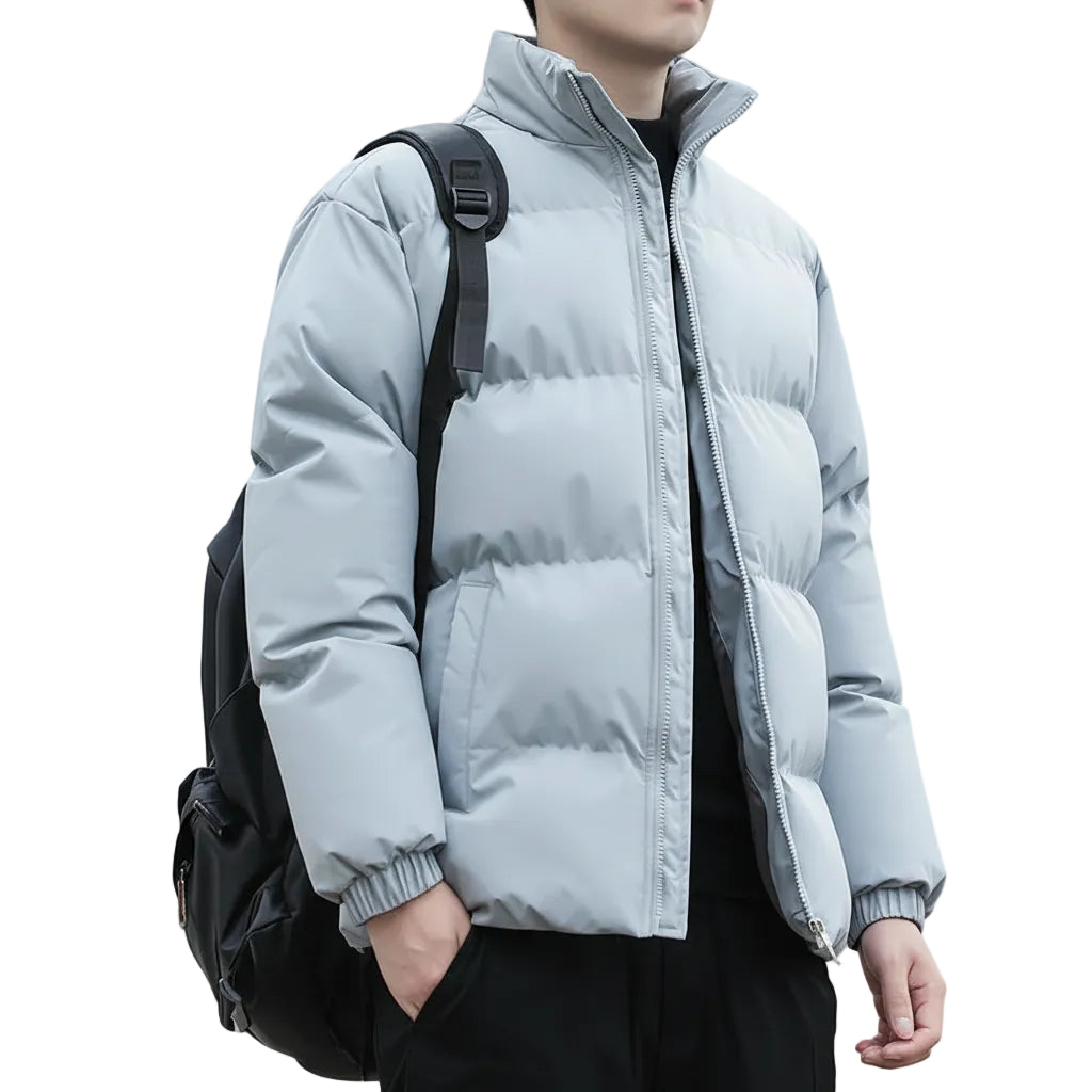 Herren Jacke mit Stehkragen und Lockerer Passform