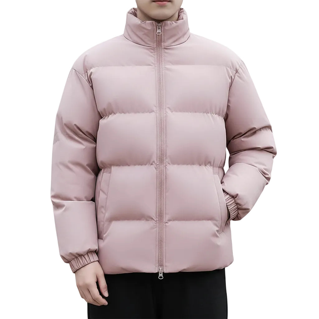 Herren Jacke mit Stehkragen und Lockerer Passform
