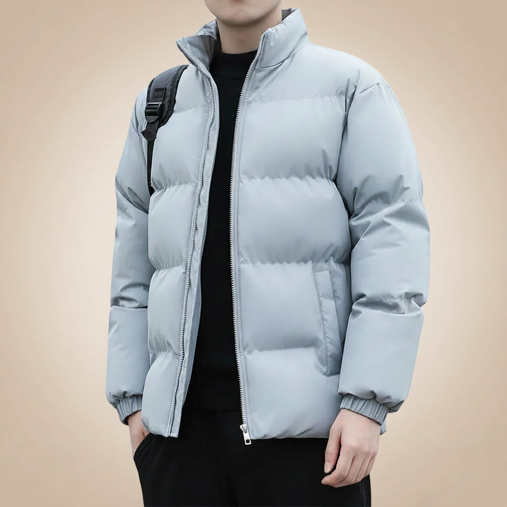 Herren Jacke mit Stehkragen und Lockerer Passform