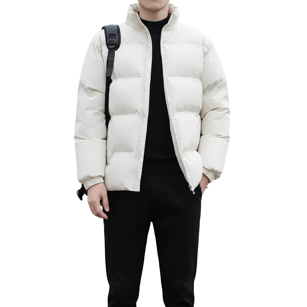 Herren Jacke mit Stehkragen und Lockerer Passform