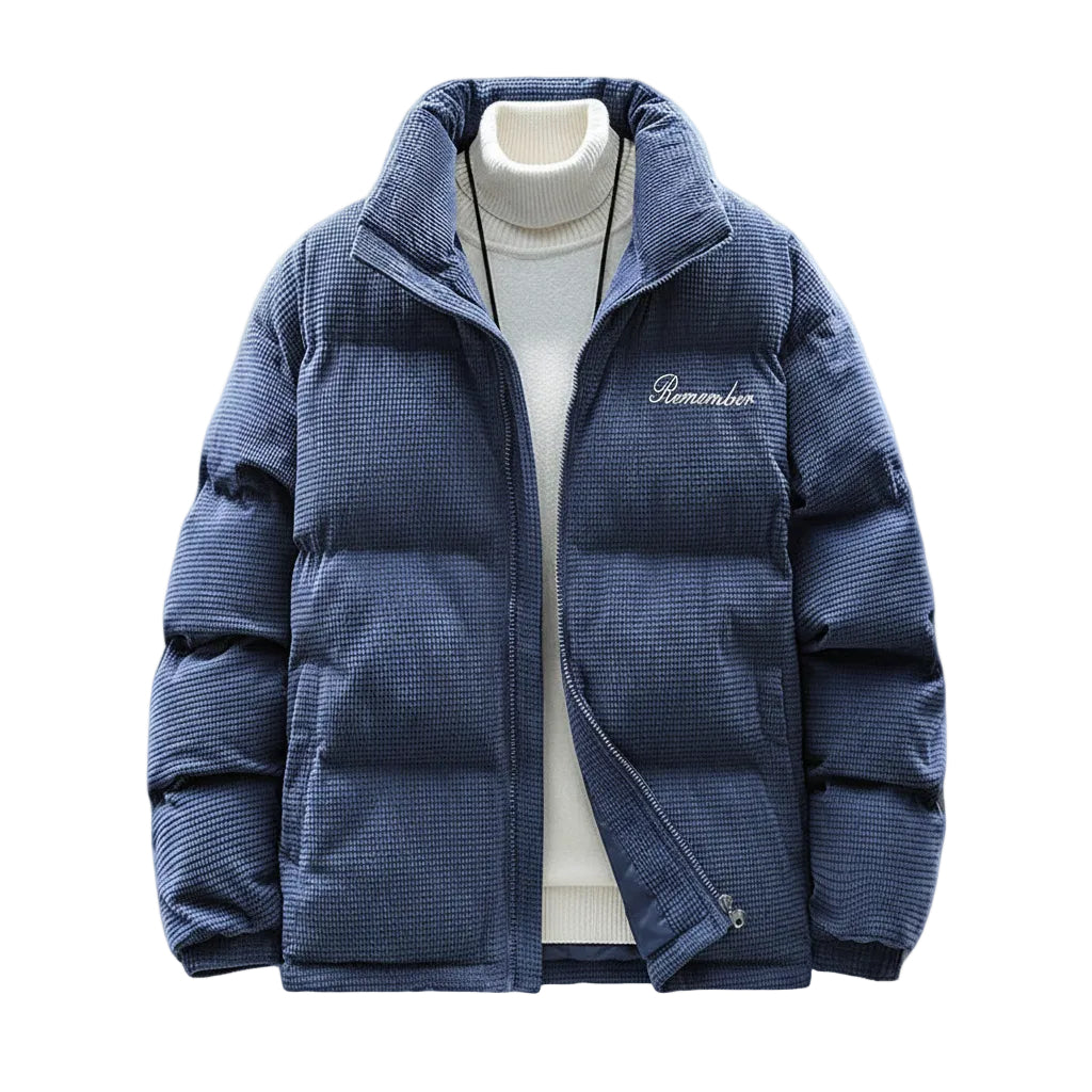Herren Jacke mit Waffelstruktur und Knopfleiste