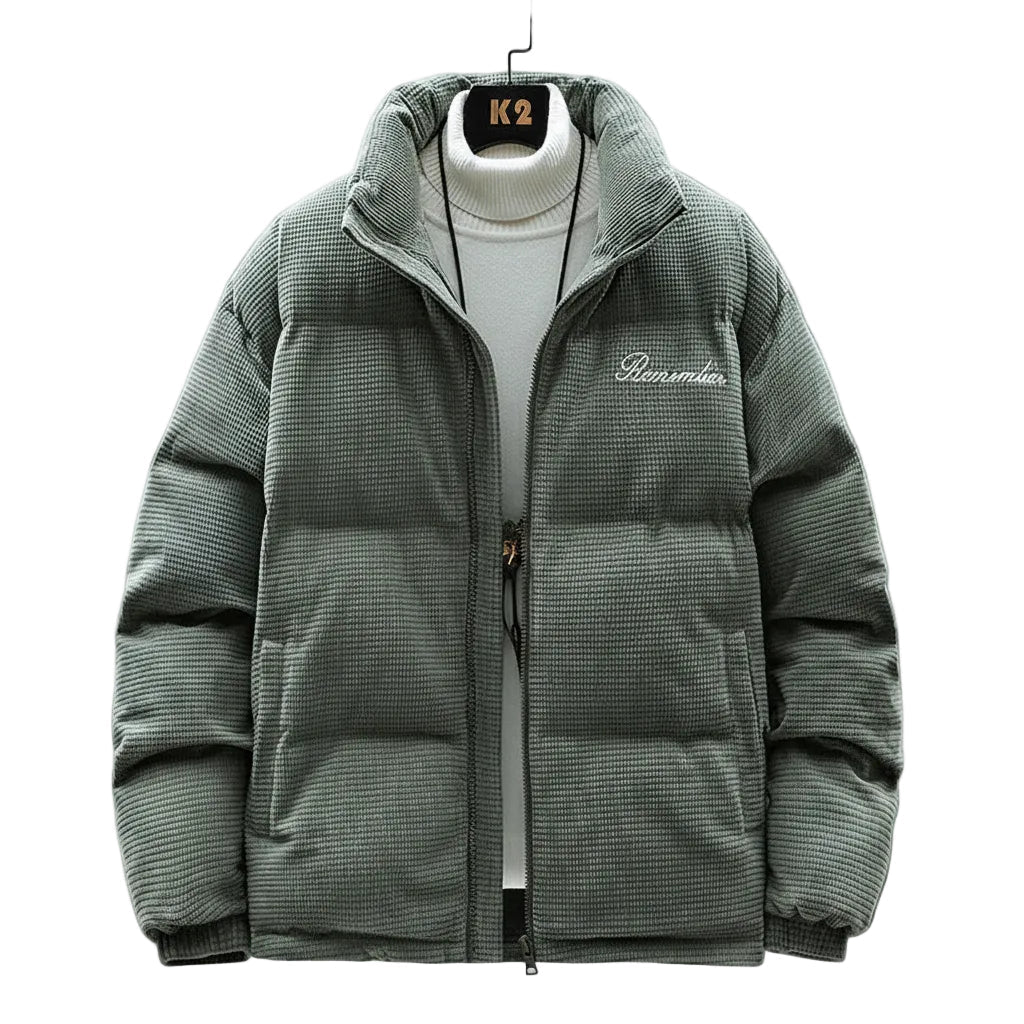 Herren Jacke mit Waffelstruktur und Knopfleiste