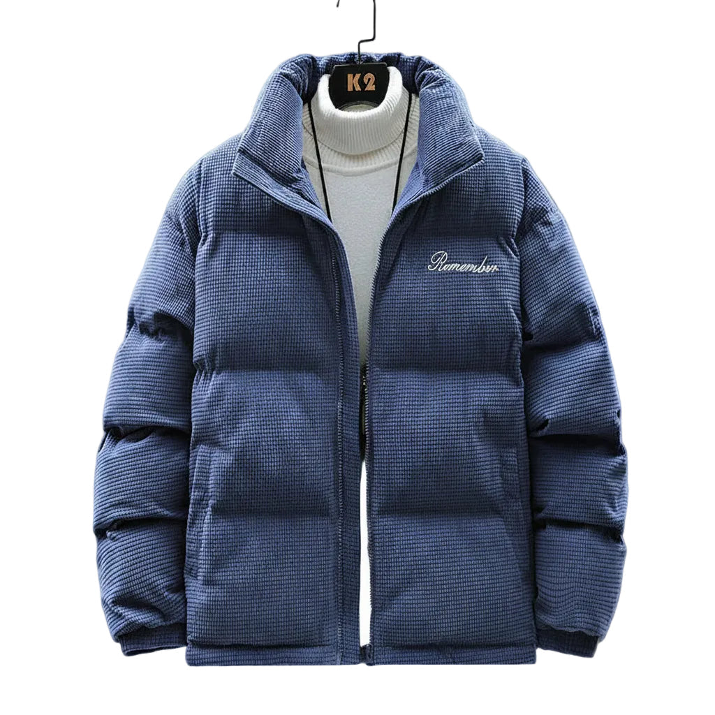 Herren Jacke mit Waffelstruktur und Knopfleiste
