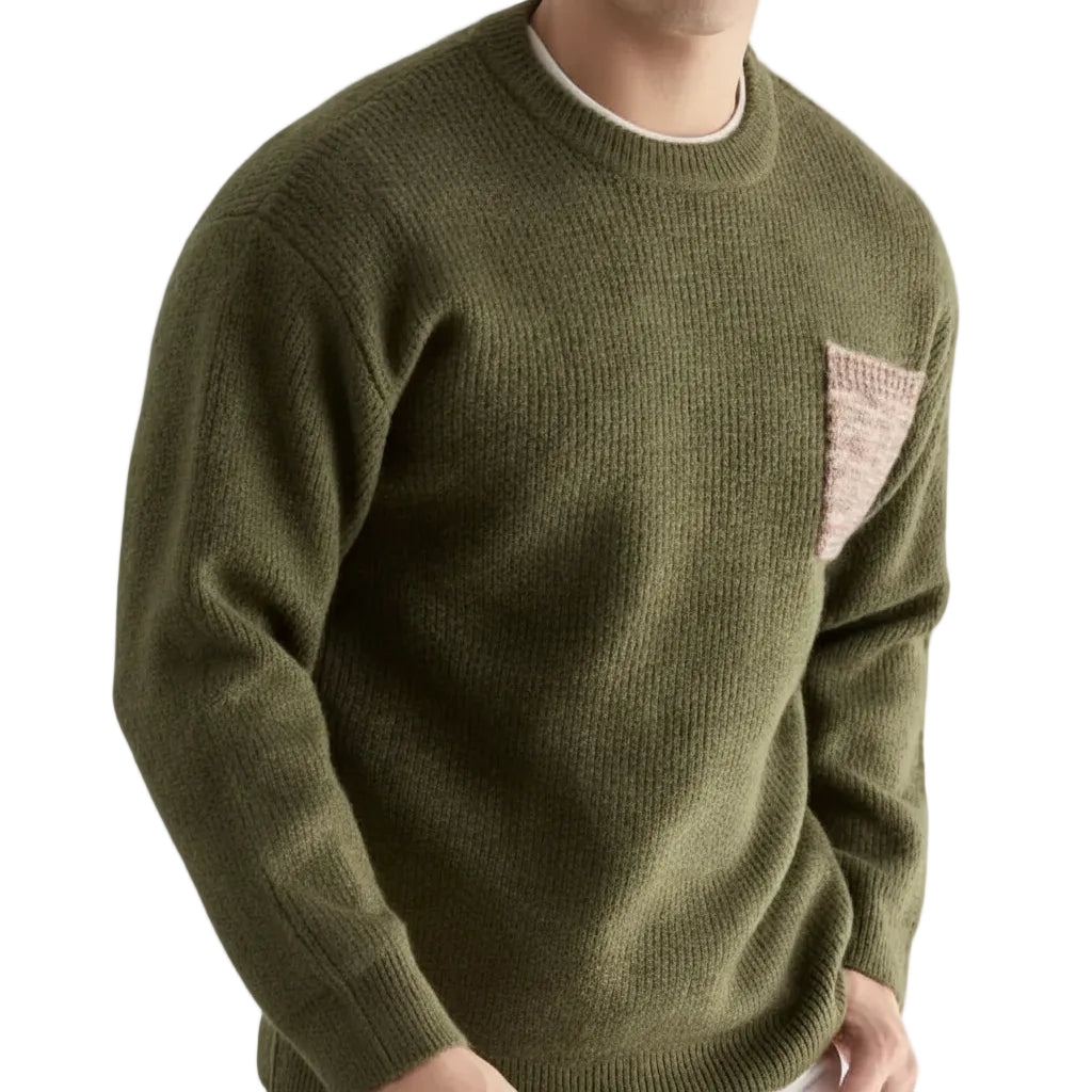 Herren Strick Sweater mit Rundhalsausschnitt und Gerader Passform
