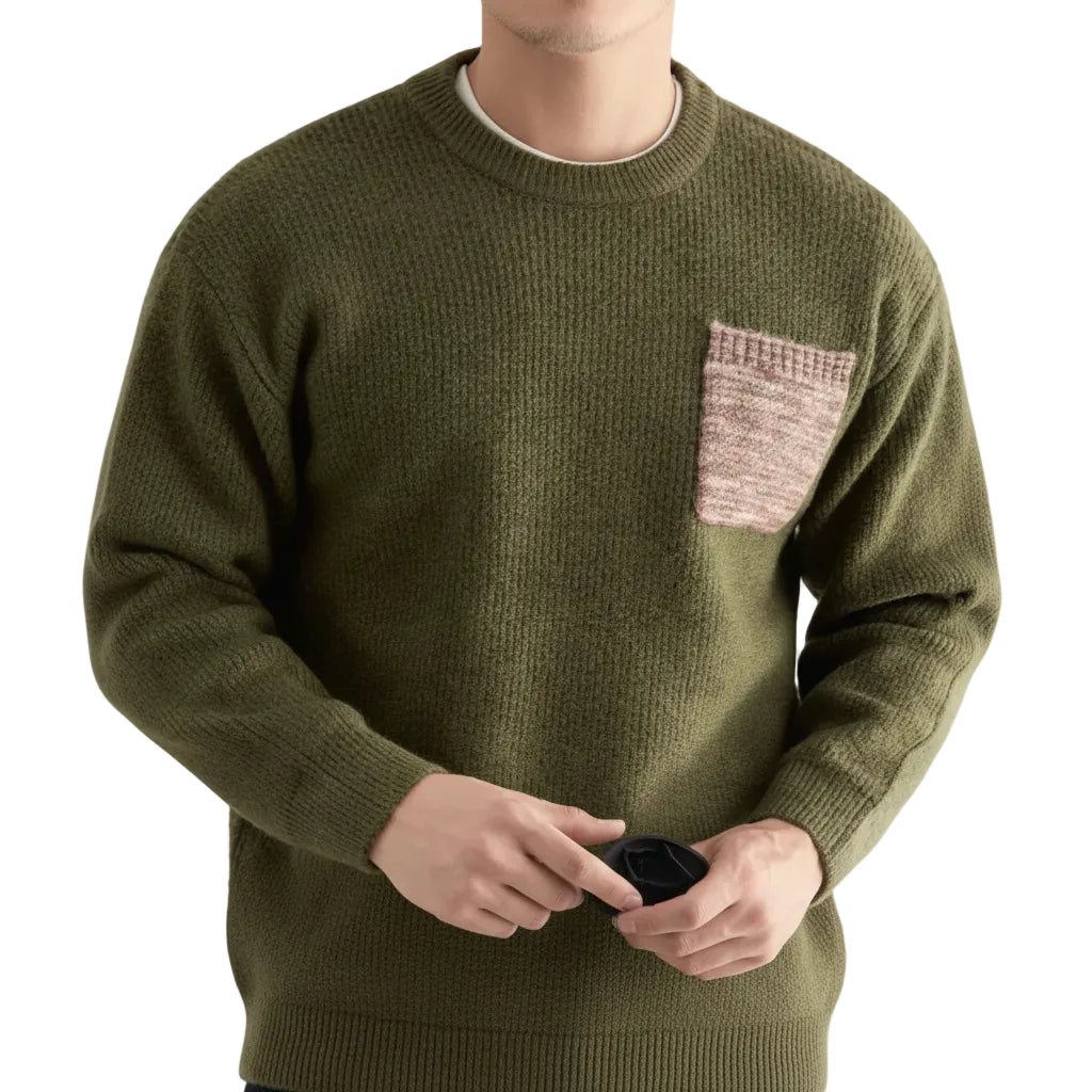 Herren Strick Sweater mit Rundhalsausschnitt und Gerader Passform