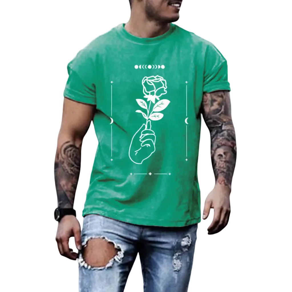 Herren T-Shirt in Großen Größen mit Print und Rundhalsausschnitt